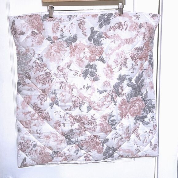 Wamsutta Vintage Linen Cotton Floral Quilted EURO Pillow Sham Square 26 x 26 - Picture 1 of 5